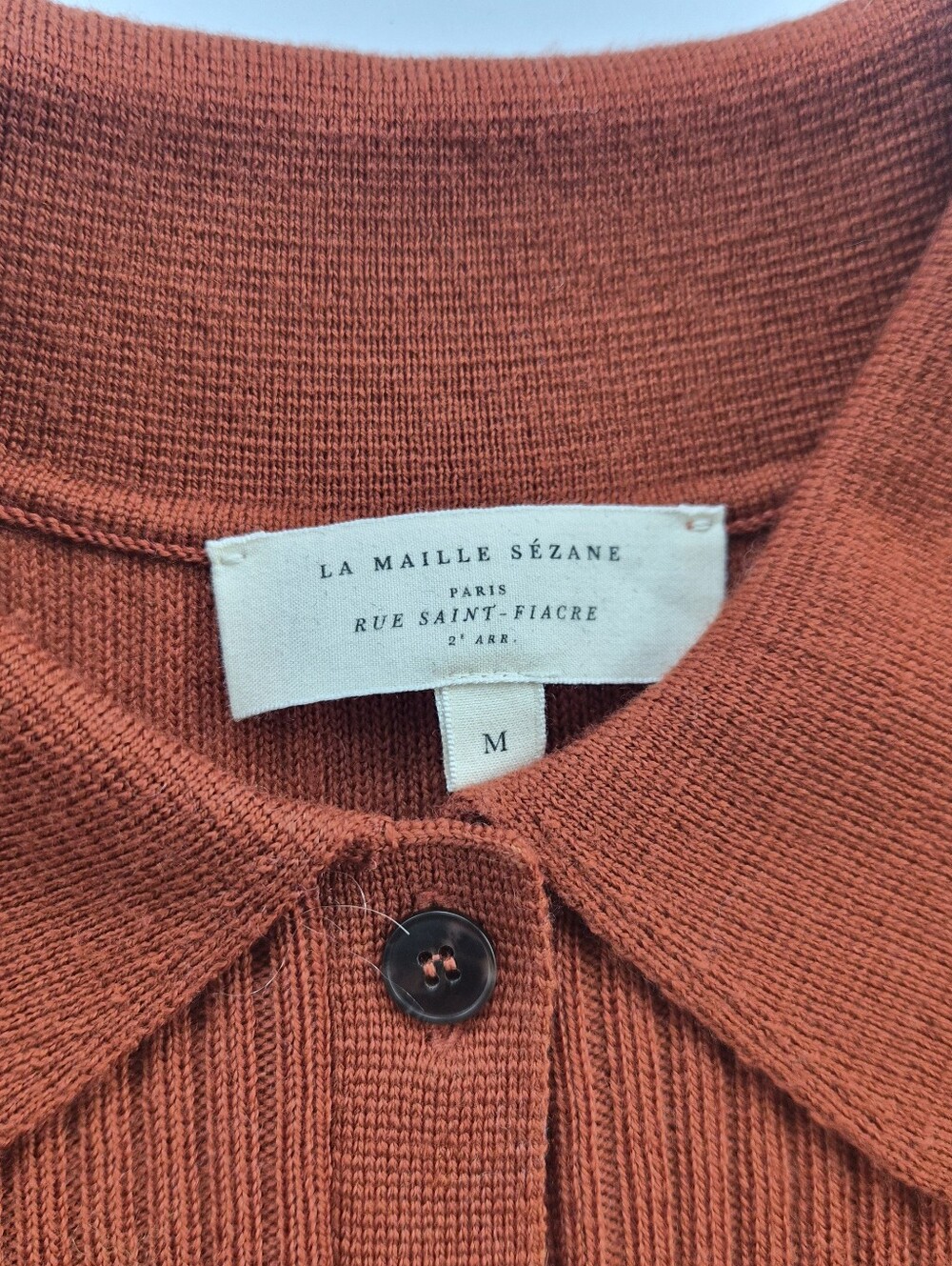 [Sezane] Liya Cardigan In Rust, Size M, 100% Merino Wool - Picture 6 of 12
